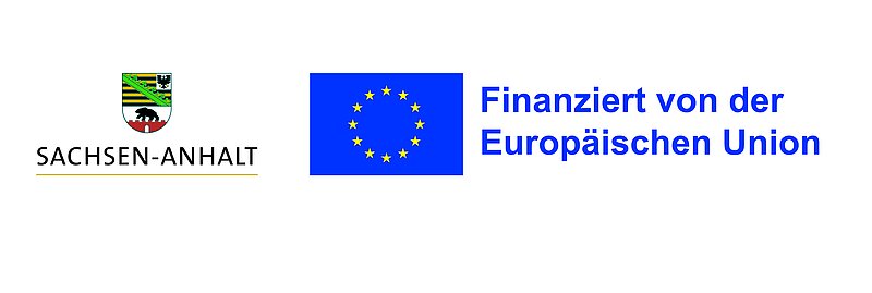 Logo von  europäische union + sachsen-anhalt